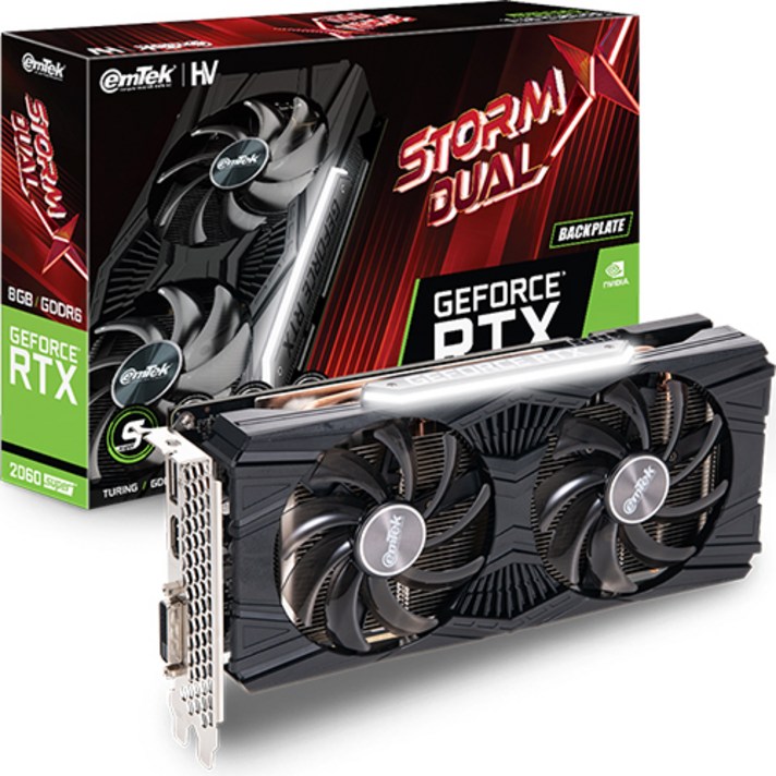 이엠텍 HV 지포스 RTX 2060 SUPER STORM X Dual D6 8GB 그래픽카드 RTX2060 SUPER Dual