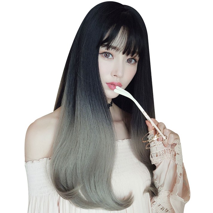 투톤 통가발, 블랙그레이, 1개