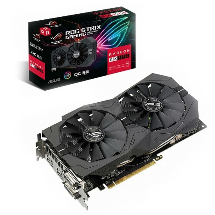 에이수스 ROG STRIX 라데온 RX 570 O8G GAMING D5 8GB 그래픽 카드, 단일상품