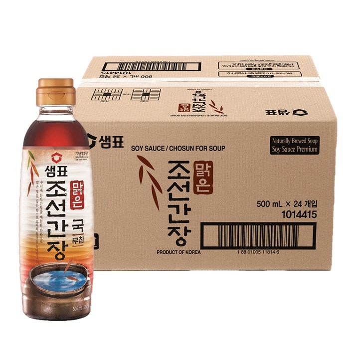 샘표 맑은조선간장 국 무침 BOX, 500ml, 24개