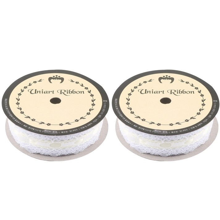 유니아트 공단레이스 25mm 2p, 노랑, 8m
