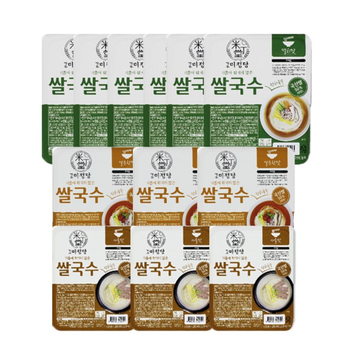 미정당 쌀국수 멸치맛 92g x 6p + 얼큰한맛 92g x 3p + 사골맛 92g x 3p, 1세트