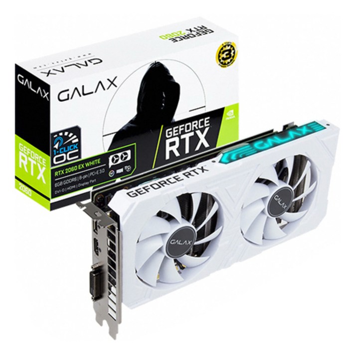 갤럭시 GALAX 지포스 RTX 2060 WHITE D EX D6 6GB 그래픽카드, 단일상품