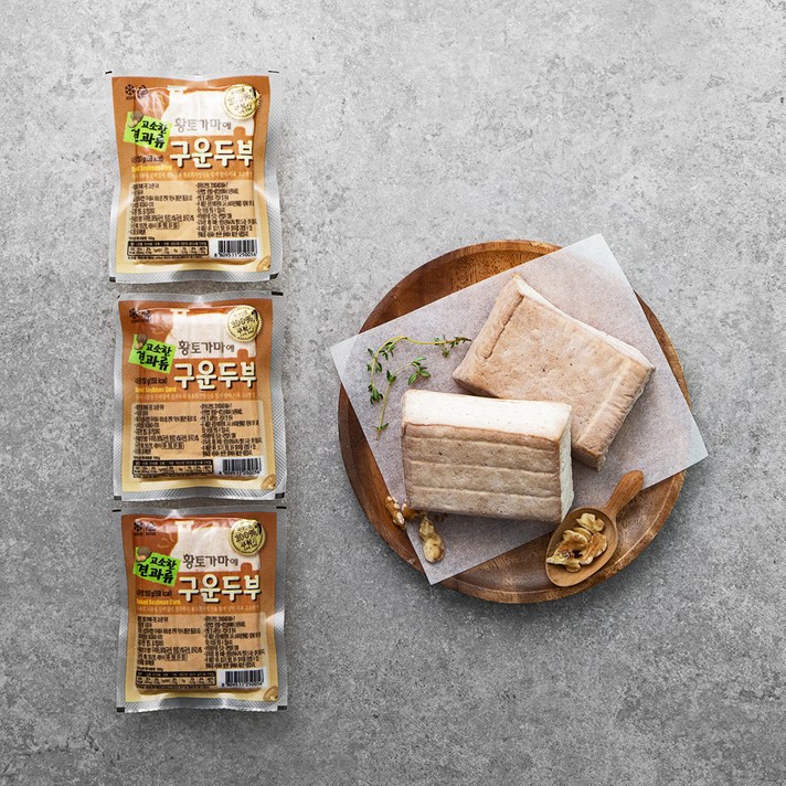 황토가마에 구운 두부 고소한 견과류, 150g, 3개
