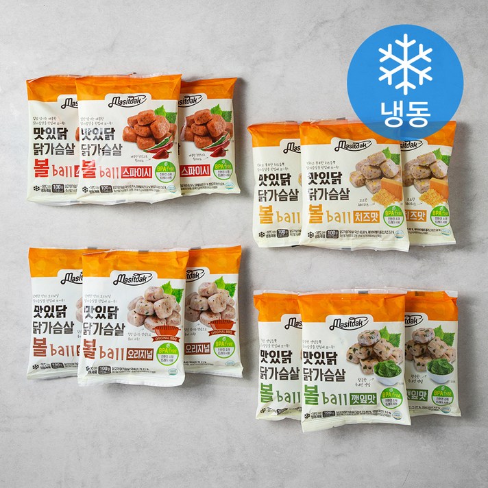 맛있닭 닭가슴살 볼 100g x 4종 x 3팩 세트 (냉동), 1세트