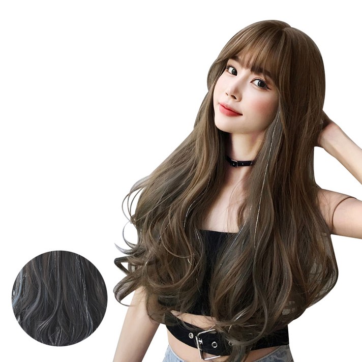 드라밍 통가발, 내추럴블랙, 1개