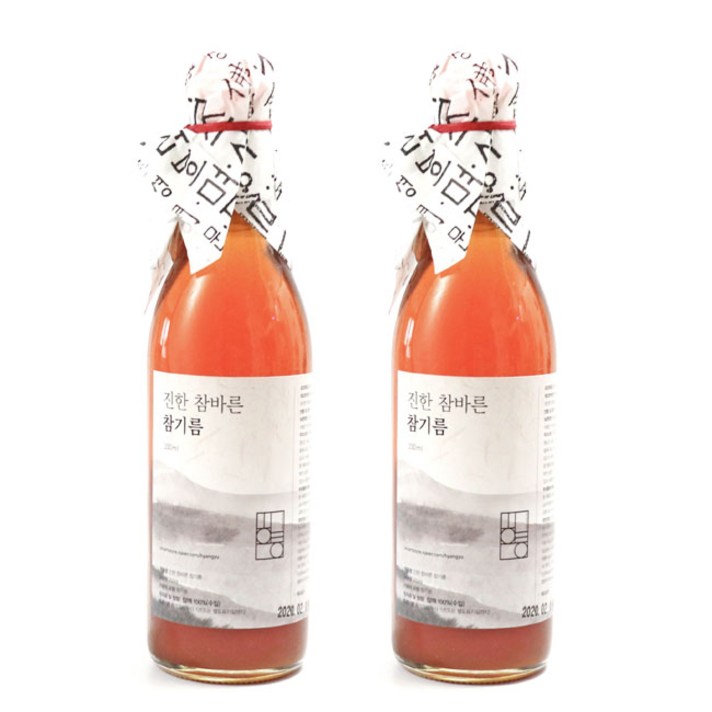 진한 참바른 참기름, 350ml, 2개