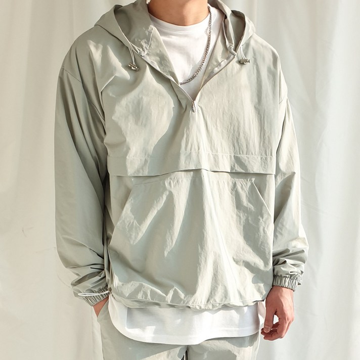 제이에이치스타일 남성용 와샤 아노락 후드 집업