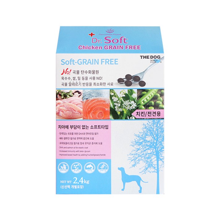 닥터소프트 전견용 그레인프리 강아지 사료, 닭, 2.4kg