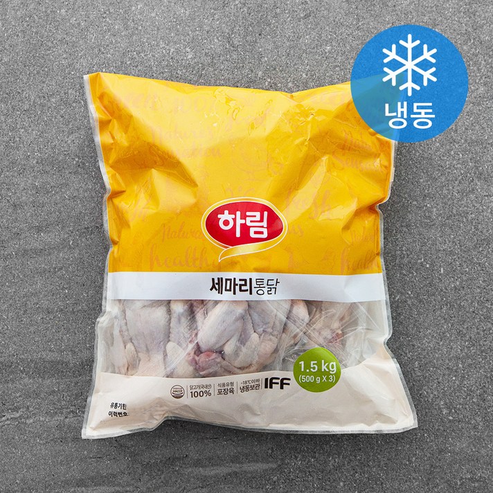 하림 세마리 통닭 (냉동), 500g, 3개