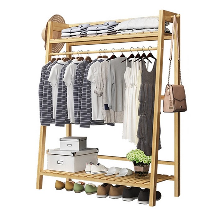 가팡 원목 사다리꼴 옷걸이 행거 플레인 100