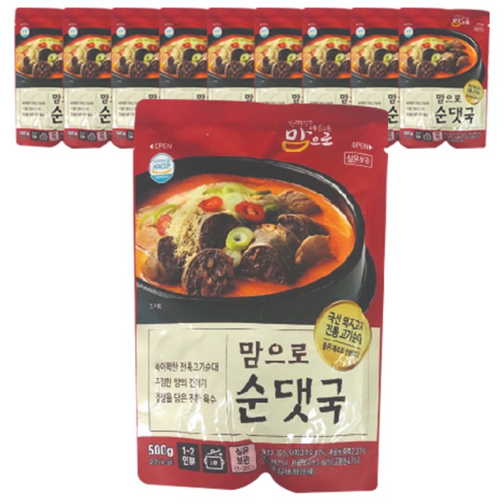 맘으로 순댓국, 500g, 10개