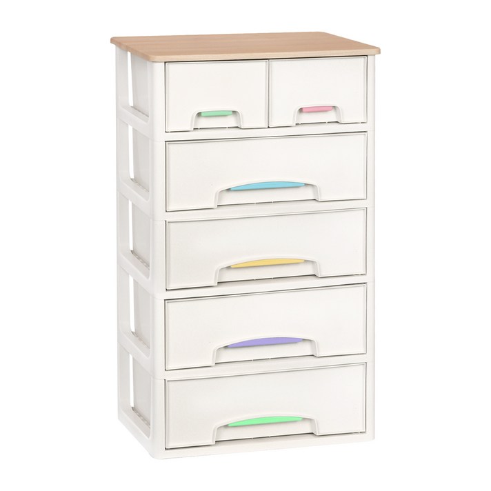 리빙스마일 베이비우드 5단 트윈1일반4 서랍장, 랜덤발송