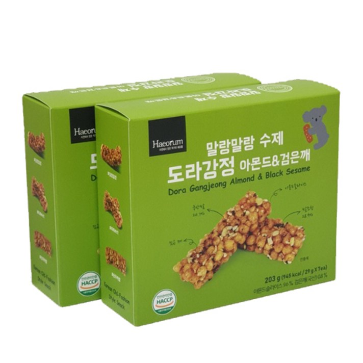 해오름 말랑말랑 수제 도라강정 아몬드 앤 검은깨, 29g, 14개