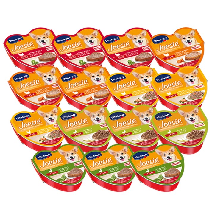 비타크래프트 조에시 강아지 하트캔 85g x 5종 세트, 칠면조앤오리, 칠면조앤당근, 치킨앤당근앤와두콩, 오리앤배, 오리앤시금치, 3세트
