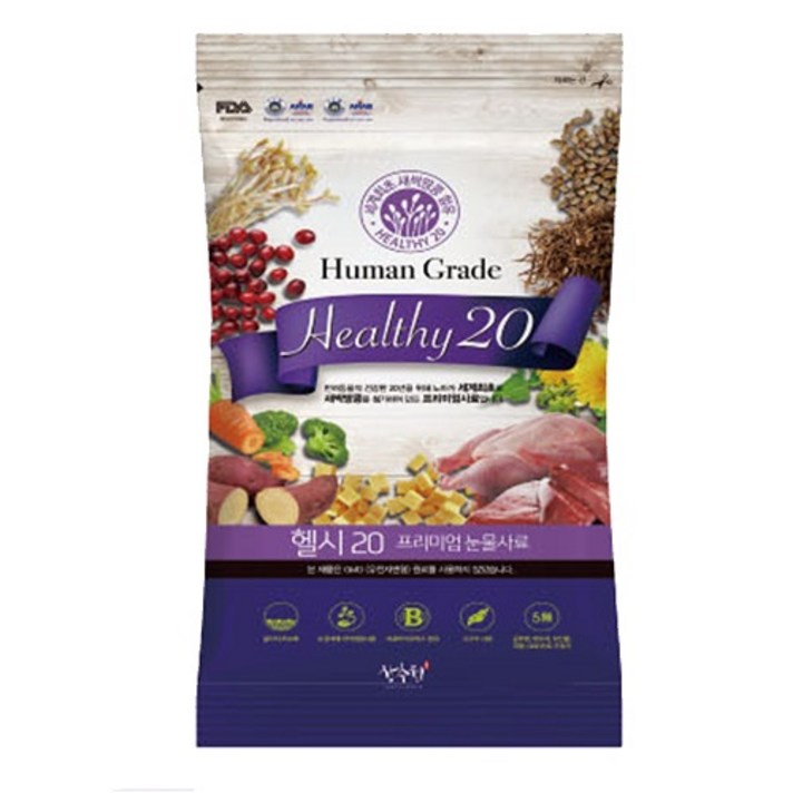 헬시20 습식 눈물 수제사료, 닭, 1kg