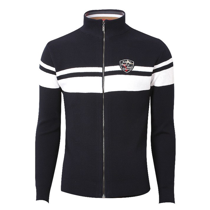 그렌에코 남성용 잔줄지 골프 니트 ges9306