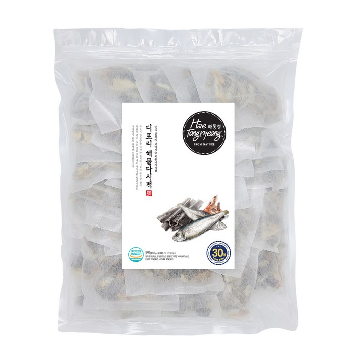 해통령 디포리 해물다시팩, 18g, 30개