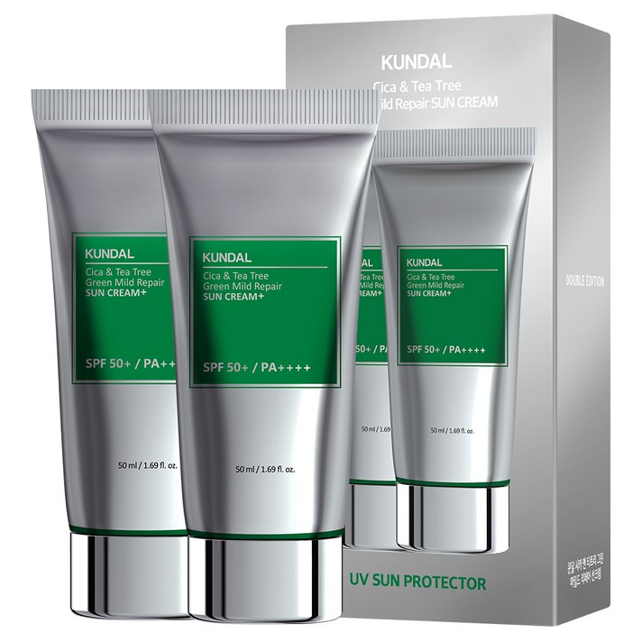 쿤달 리페어 무기자차 선크림 SPF50+ PA++++, 50ml, 2개