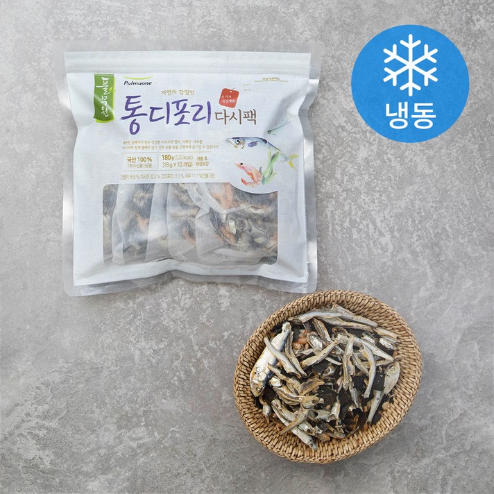 풀무원 국산 통디포리 다시팩 (냉동), 18g, 10개