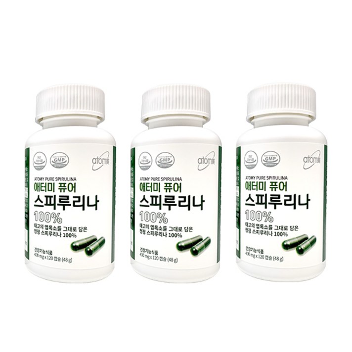 애터미 퓨어 스피루리나, 120정, 3개