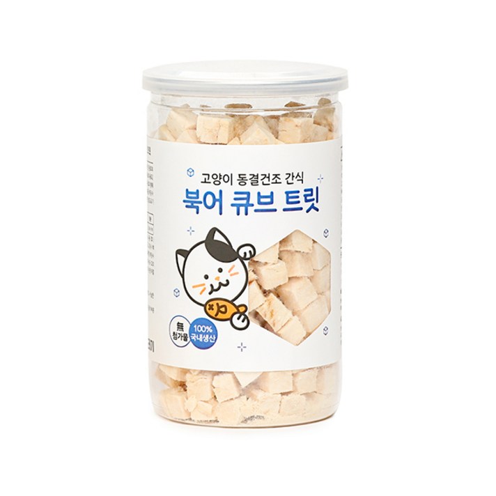 뽀시래기 고양이 동결건조 간식 큐브 트릿 85g, 북어, 1개