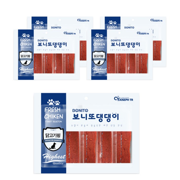 보니또댕댕이 닭고기 윙 강아지 사사미 300g, 5개