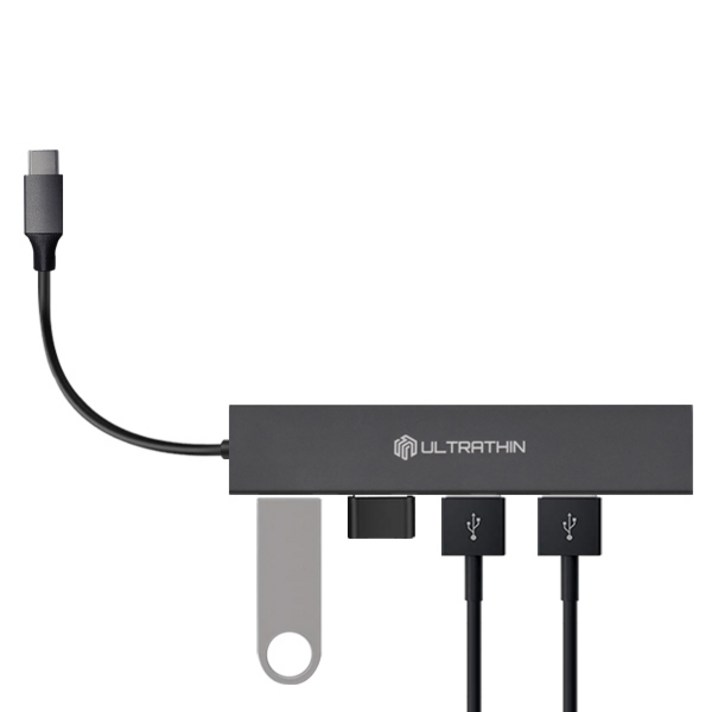 씽크웨이 울트라씬 4포트 USB3.0 허브 TYPE C CORE D4C, 혼합색상