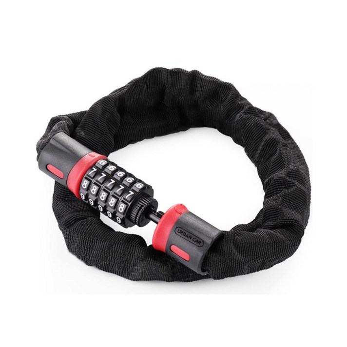어반카 오토바이 자물쇠 와이어락 블랙 + 레드 0.9m, 1개