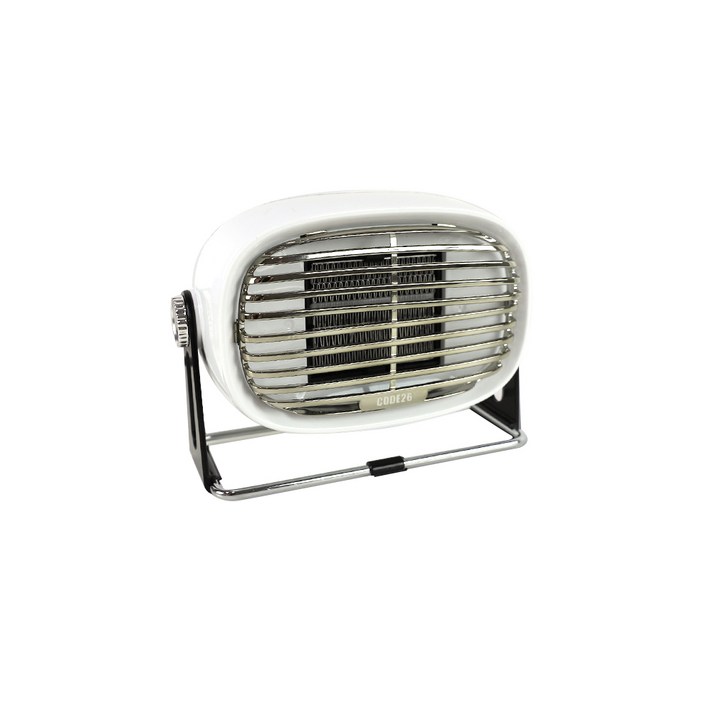 코드26 레트로 감성 탁상용 미니온풍기 500W, CODE-PTCF500WH, 화이트