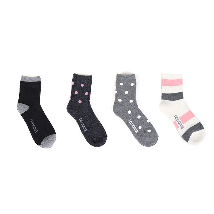 레노마 여성용 울양말 4켤레