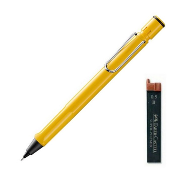 LAMY 사파리 샤프 옐로우 + 파버카스텔 샤프심 랜덤발송 세트, 0.5mm, 1세트