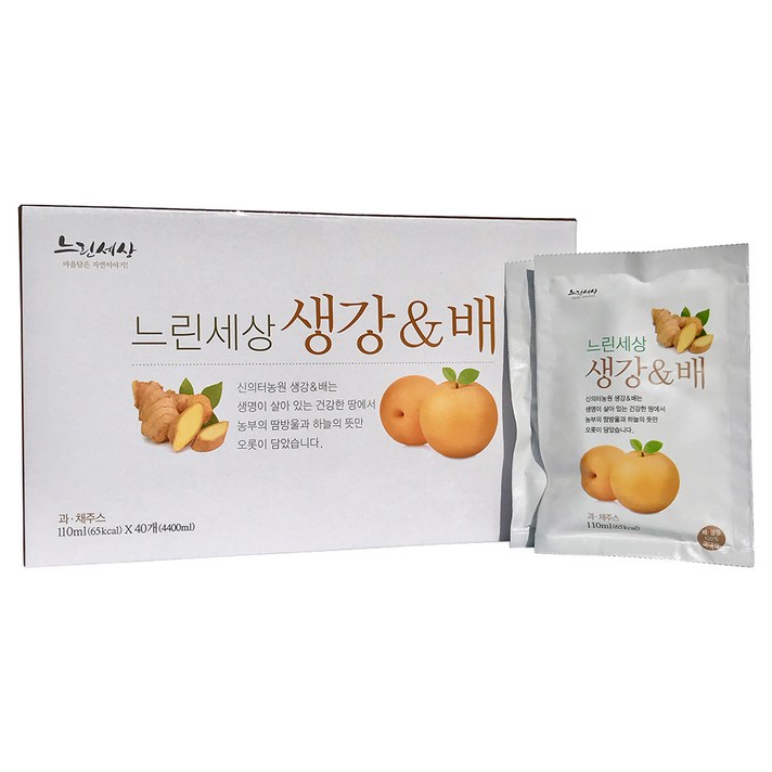 느린세상 생강&배즙, 110ml, 40개
