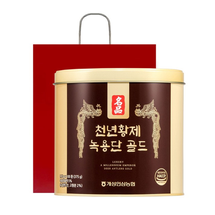 천년황제 녹용단 골드 환 + 쇼핑백, 3.75g, 100개