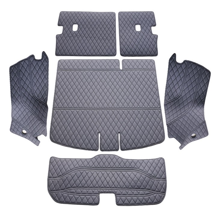 차팡 풀커버 일반 원단 차량용 트렁크매트 벨크로 까끌이 15p + 보들이 15p, QM6 2019년형 5인승, 블랙 앤 블랙