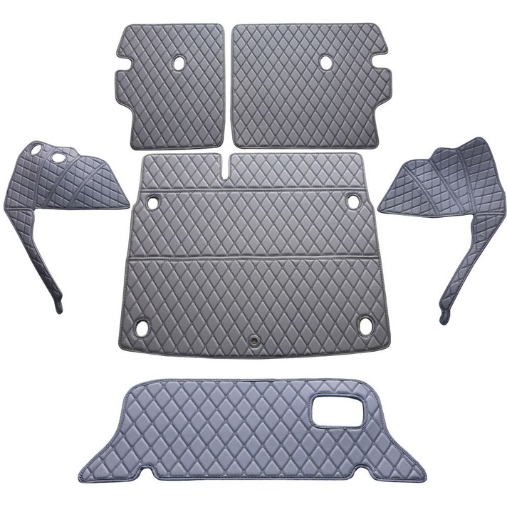 차팡 풀커버 일반 원단 차량용 트렁크매트 벨크로 까끌이 15p + 보들이 15p, 베뉴 5인승, 블랙 앤 블랙