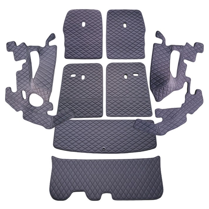 차팡 풀커버 SS 원단 차량용 트렁크매트 블랙 + 벨크로 까끌이 15p + 보들이 15p, 기아, 쏘렌토 MQ4 6인승 2020년형(스피커 유)