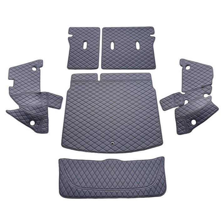 차팡 풀커버 일반 원단 차량용 트렁크매트 벨크로 까끌이 15p + 보들이 15p, 트레일블레이저 5인승, 블랙 앤 블랙