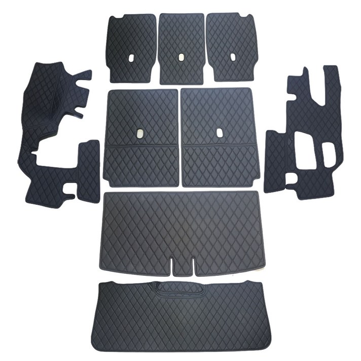 차팡 풀커버 SS 원단 차량용 트렁크매트 블랙 + 벨크로 까끌이 15p + 보들이 15p, 포드, 익스플로러 6세대 7인승