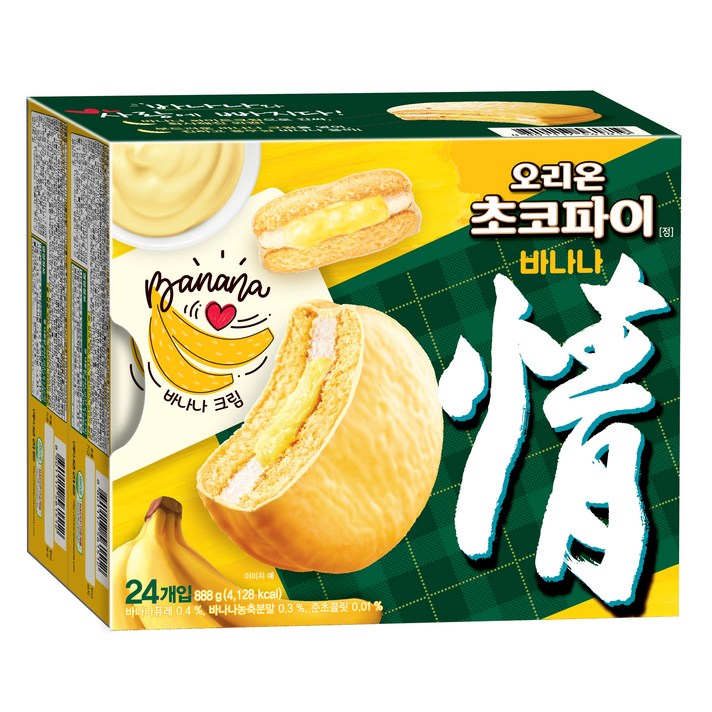오리온초코파이 바나나맛 케이크, 37g, 24개