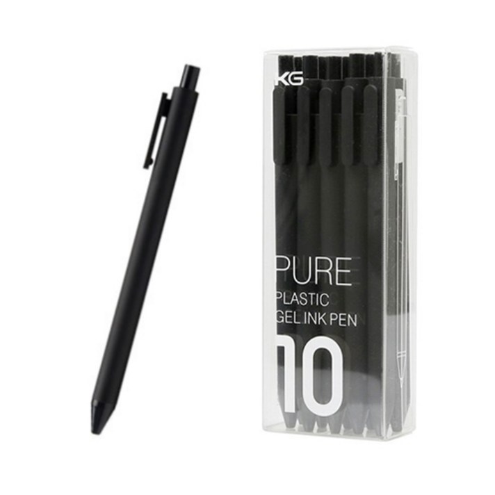 카코 퓨어 소프트 젤펜 0.5mm, 블랙, 10개