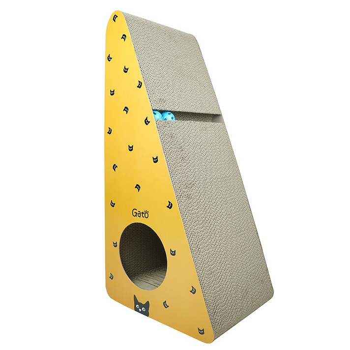 가또 킹삼각 고양이 스크래쳐 특대 70cm, 옐로, 1개