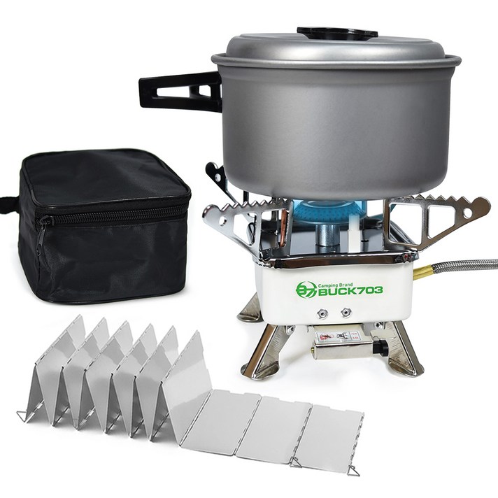 벅703 미니 사각 호스 버너 907 + 15단 바람막이, 혼합색상, 1세트