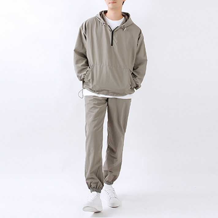 빌락트 오버핏 아노락 긴팔 후드 + 조거팬츠 트레이닝 세트