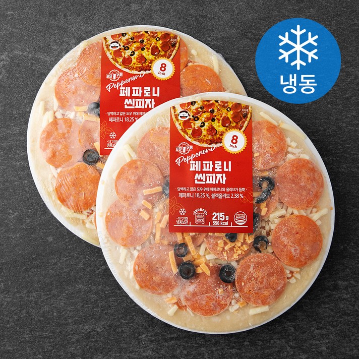 푸딩팩토리 페파로니 씬피자 8 (냉동), 215g, 2개