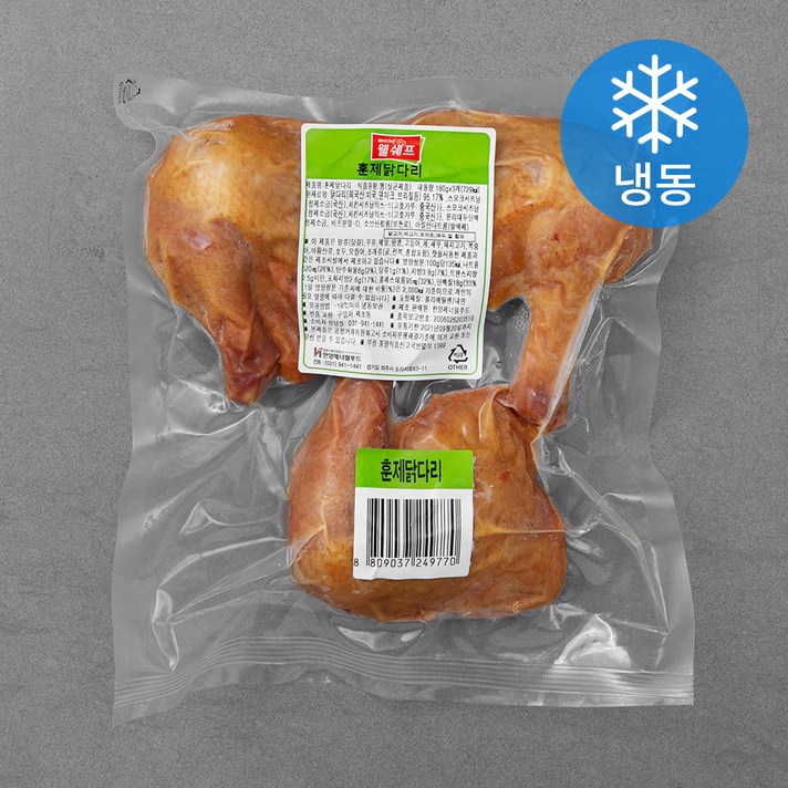 웰쉐프 훈제 닭다리 (냉동), 180g, 3개