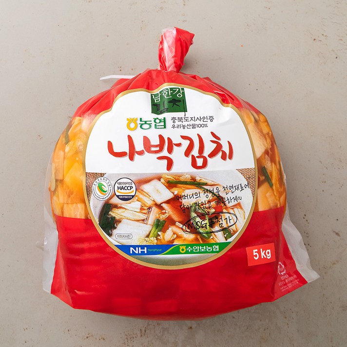 남한강김치 충북인증 우리농산물로 만든 나박김치, 5kg, 1개