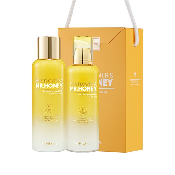 바닐라코 미스 플라워 앤 미스터 허니 프로폴리스 리쥬비네이팅 에센스 토너 190ml + 로션 150ml 세트, 1세트