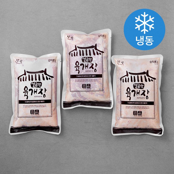 소디프 육개장 (냉동), 600g, 3개