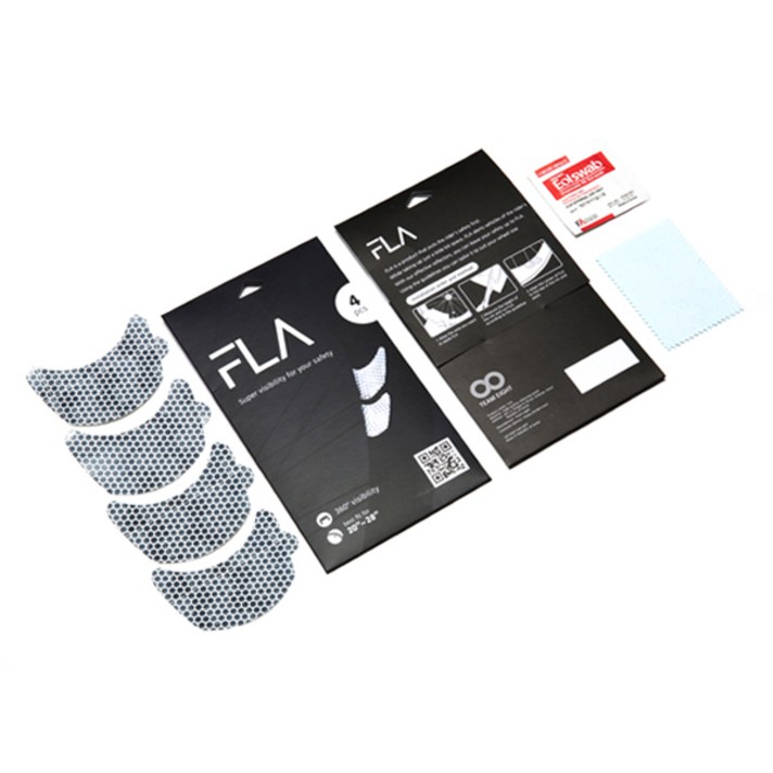 FLA 자전거 휠 반사 스티커 4p, 클리어, 1세트